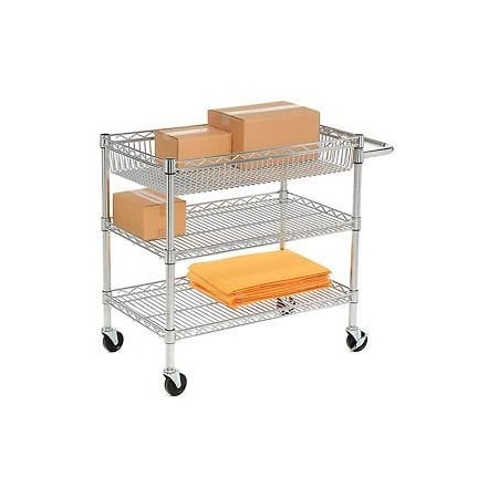 Luxor Luxor Wire Transport Cart, 400 lb. Capacity, 30"L x 18"W x 30"H, Silver LICWT2918
